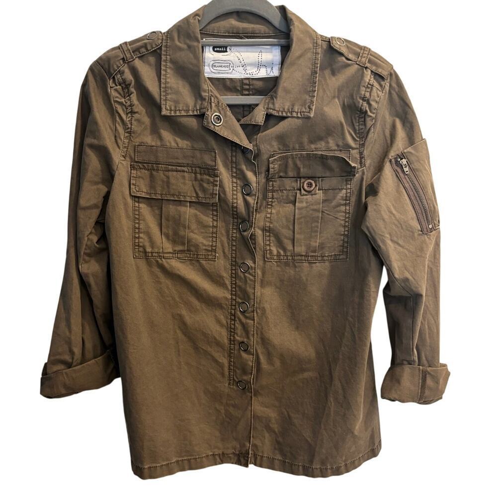 Blank NYC Military Style Snap Front Jacket Size Small